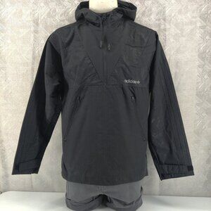Adidas Originals Jacket Mens Medium Black Hooded Pullover Windbreaker AJ7594